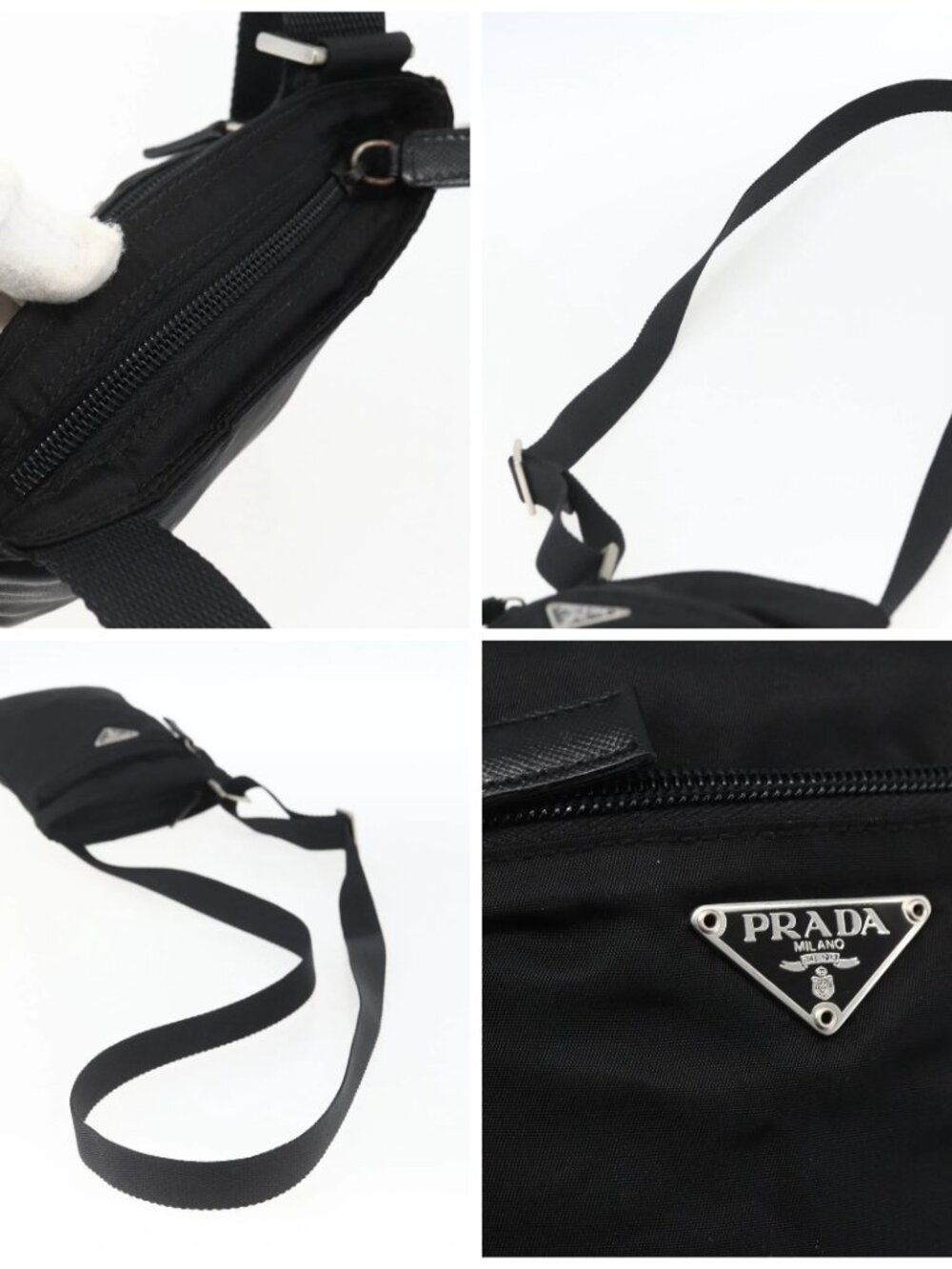 PRADA Shoulder Bag Nylon Black Silver Auth am10762 - Picture 16 of 16